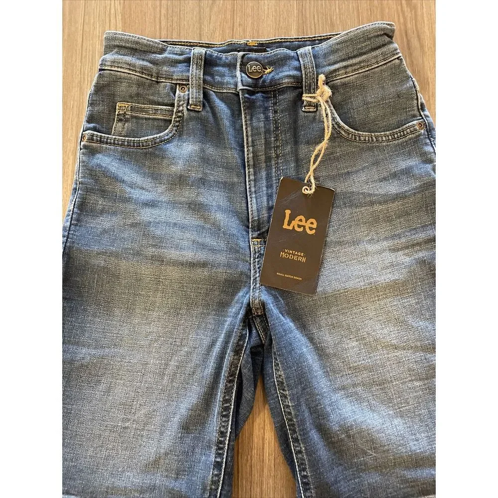 Lee Shorts Womens 25‎ Bermuda Denim Jean Medium Blue Wash 100% Cotton Made n USA